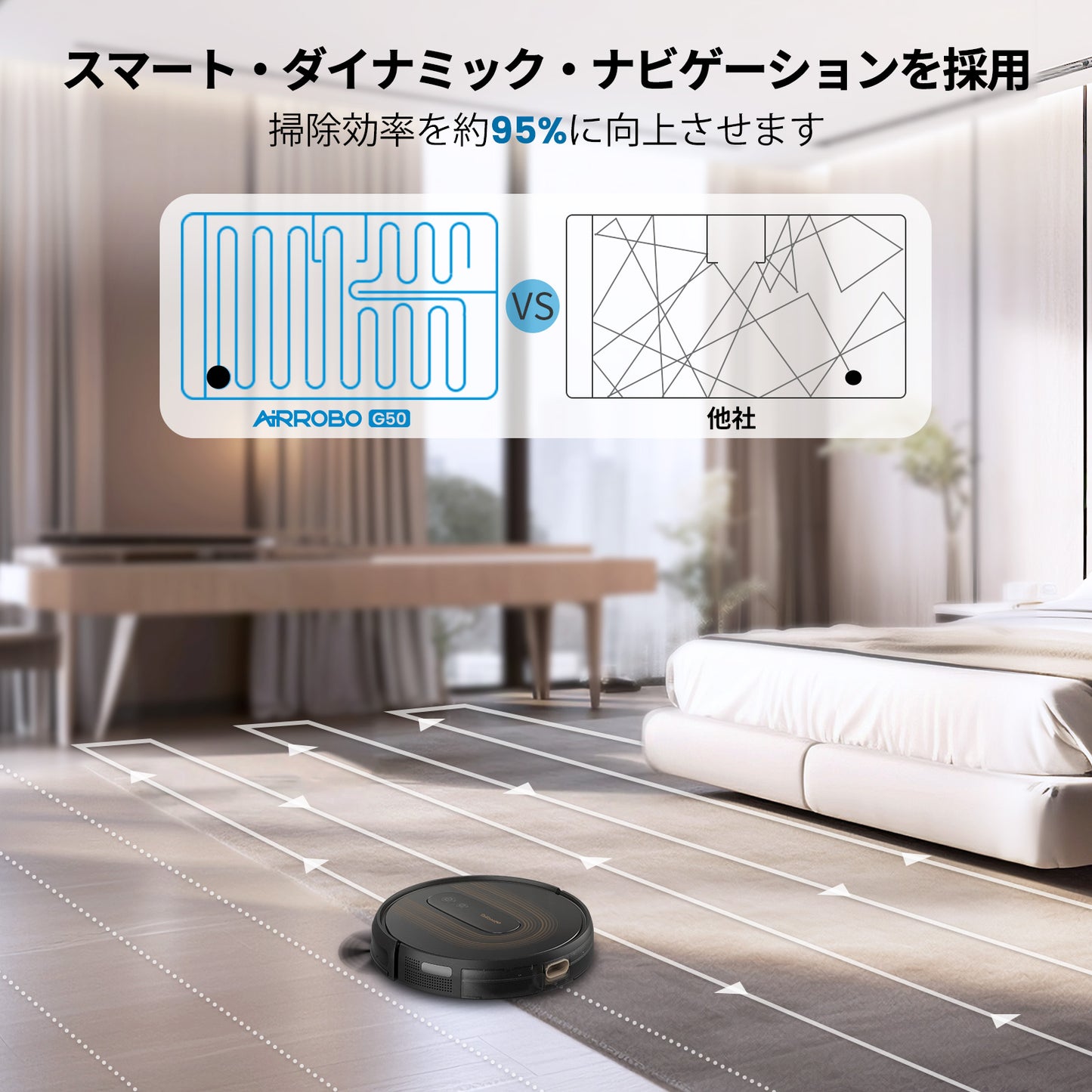 AIRROBO G50 エアロボ ロボット掃除機 アプリ リモコン制御 2cm段差乗り換え 落下防止 操作簡単 お手入れやすい 一人暮らし 母の日 父の日 おすすめ