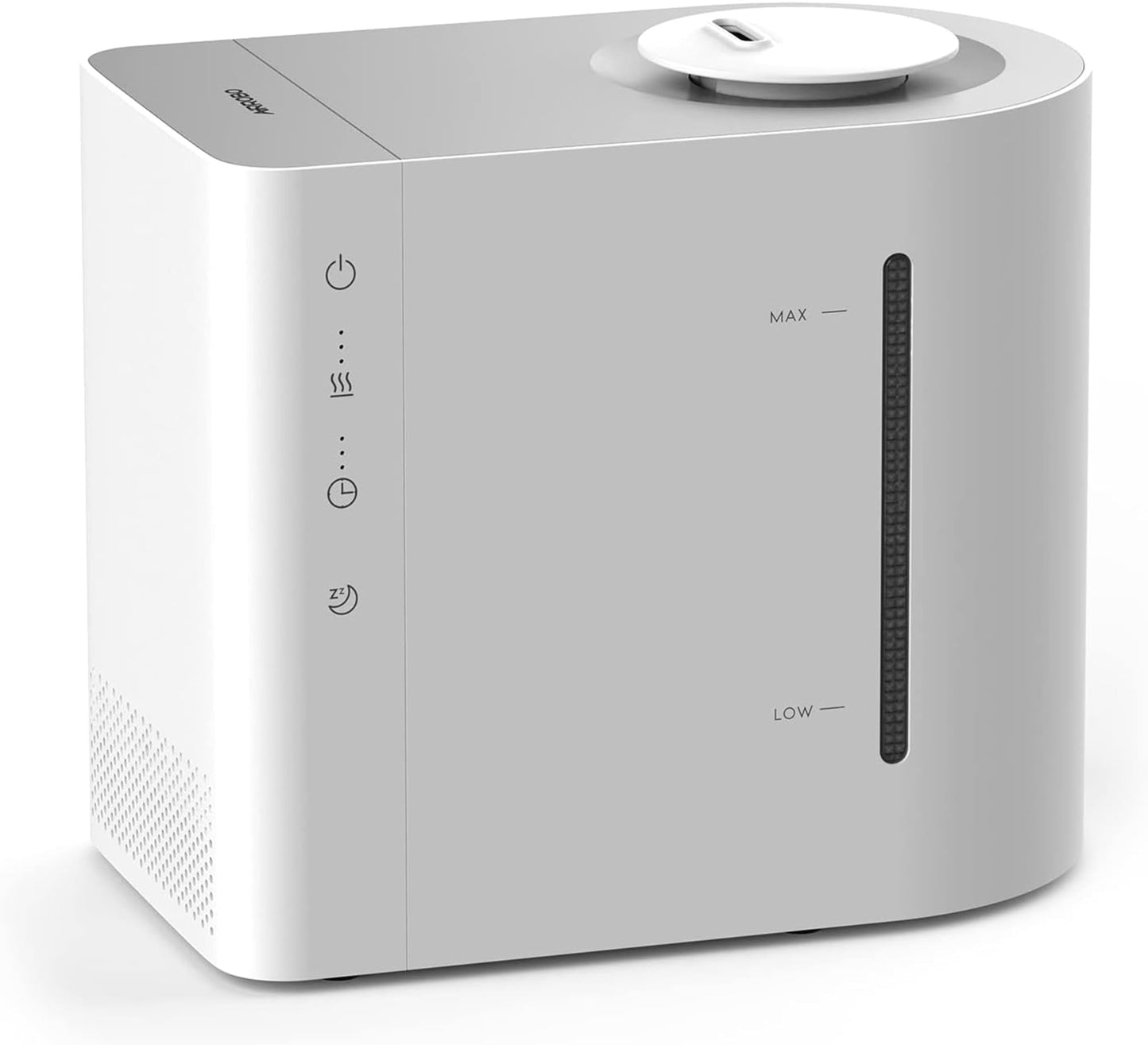 AIRROBO HU450 加湿器 卓上 加湿量最大300ml/h 4.3L大容量 28畳対応 26dB 静音 超音波式 43時間連続稼働 上から給水 次亜塩素酸水対応 お手入れ簡単 ミスト量3段階調整 空焚き防止 水漏れ防止 乾燥対策 加湿機 AIRROBO(エアロボ) (Large) ホワイト