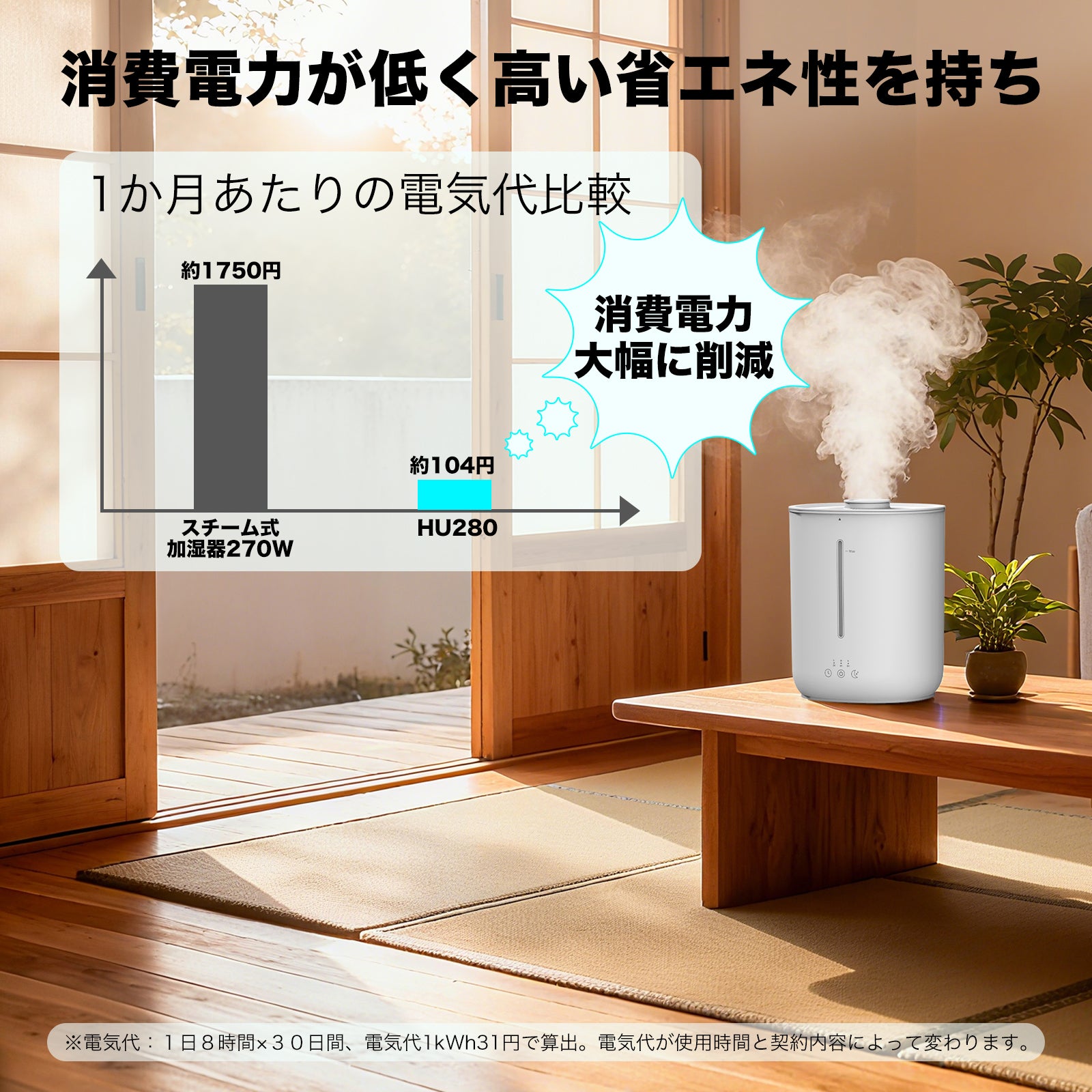 加湿器 超音波 AIRROBO HU280 卓上 大容量 超音波式 加湿量240ml/h 2.8L 26dB 静音 上から給水 アロマオイル 次亜塩素酸水対応 除菌 30時間連続稼働 お手入れ簡単 ミスト量3段階 乾燥対策 省エネ 寝室 オフィス