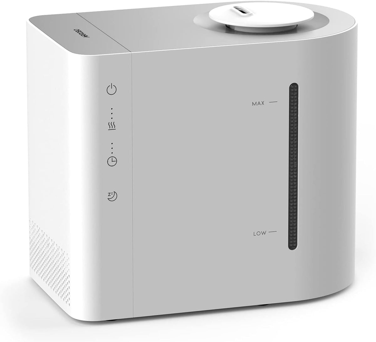 AIRROBO HU450 加湿器 卓上 加湿量最大300ml/h 4.3L大容量 28畳対応 26dB 静音 超音波式 43時間連続稼働 上から給水 次亜塩素酸水対応 お手入れ簡単 ミスト量3段階調整 空焚き防止 水漏れ防止 乾燥対策 加湿機 AIRROBO(エアロボ) (Large) ホワイト